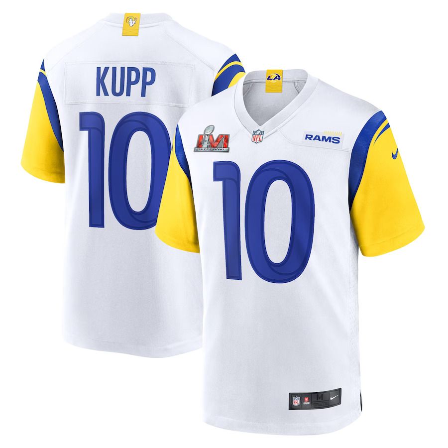 Men Los Angeles Rams #10 Cooper Kupp Nike White Alternate Super Bowl LVI Game Patch NFL Jersey->los angeles rams->NFL Jersey